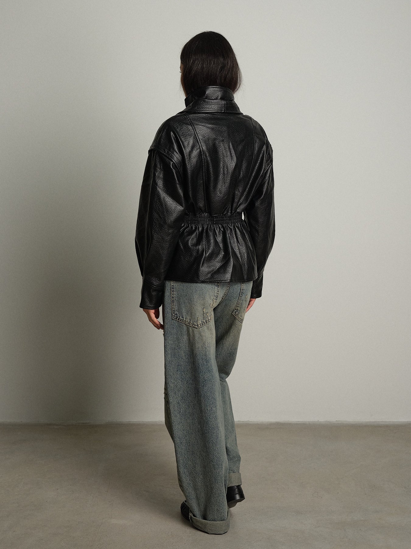 Bomber avvitato ecopelle - Nero