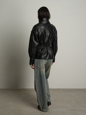 Bomber avvitato ecopelle - Nero