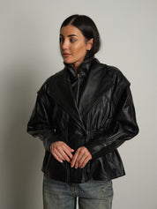 Bomber avvitato ecopelle - Nero