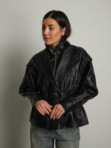 Bomber avvitato ecopelle - Nero