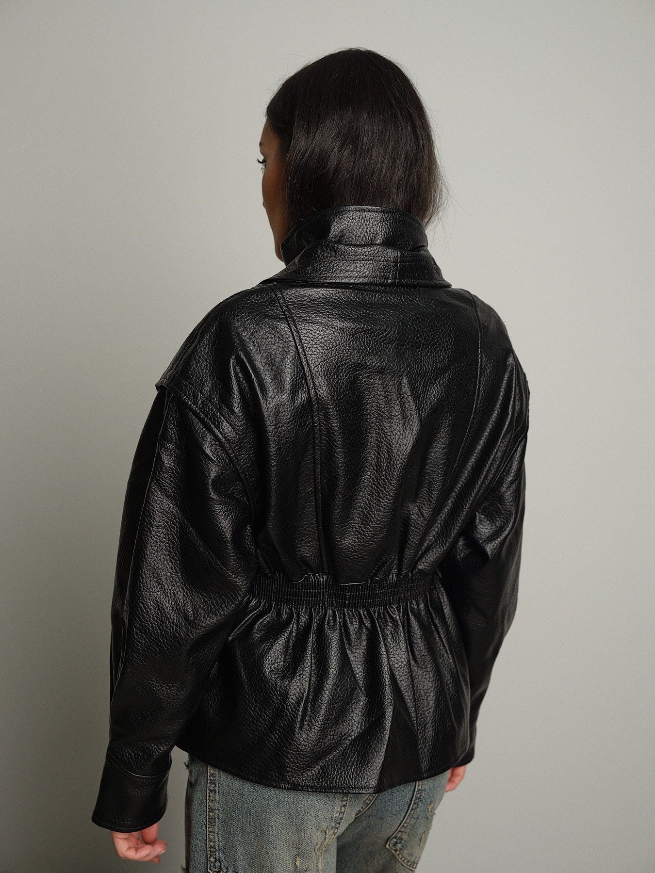 Bomber avvitato ecopelle - Nero