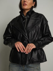Bomber avvitato ecopelle - Nero