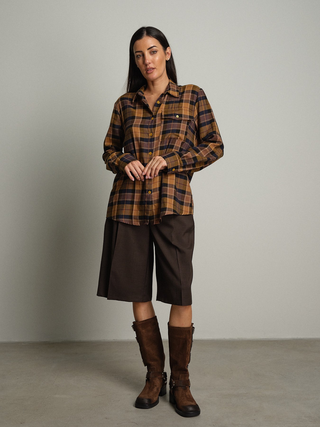 Camicia check - Senape