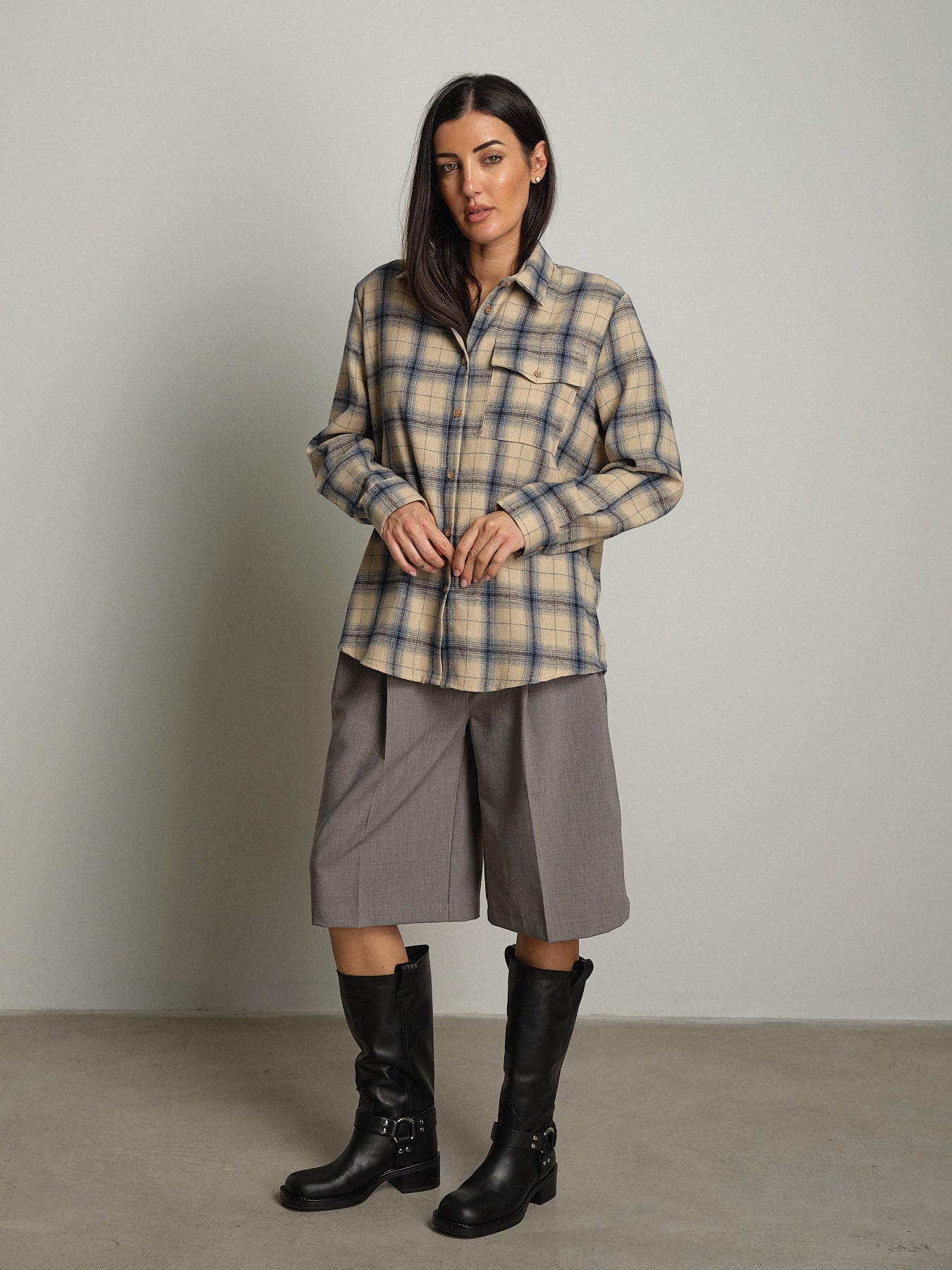 Camicia check - Panna