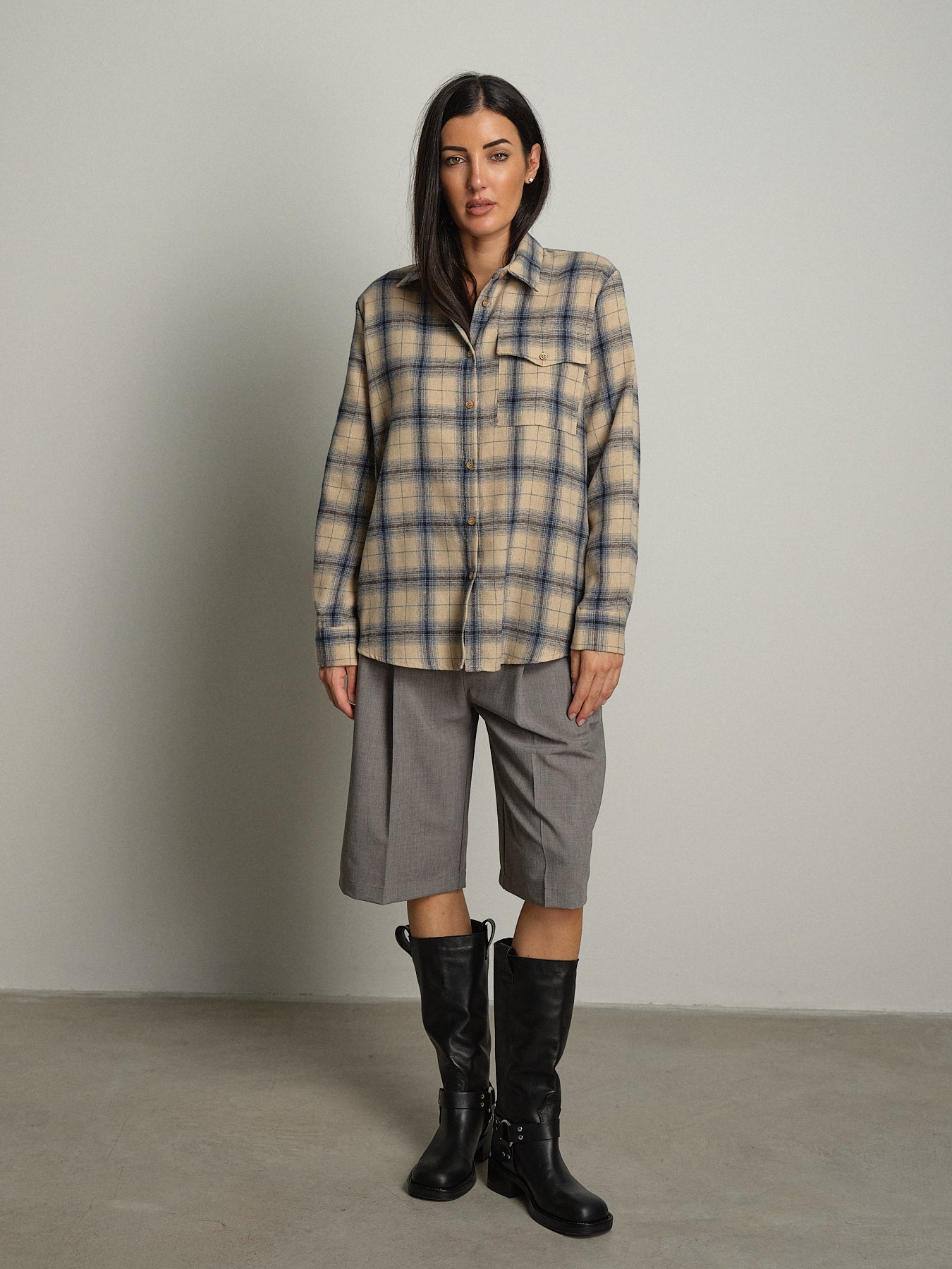 Camicia check - Panna