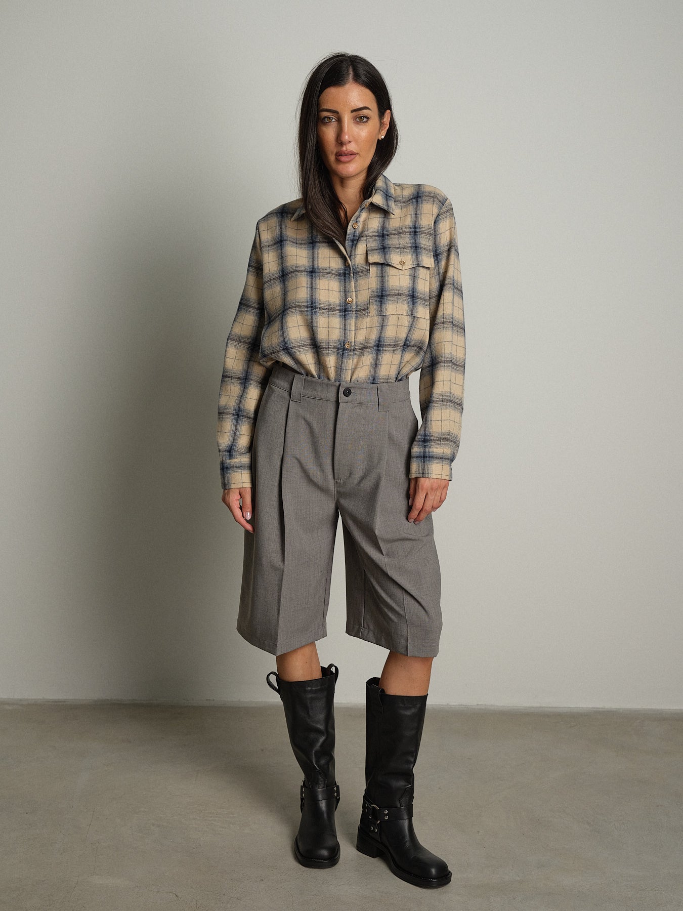 Camicia check - Panna