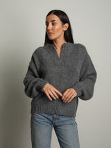 Maglione lory scollo V - Grigio
