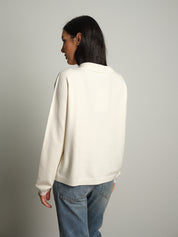 polo scollo v in maglia - Burro