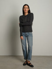 Polo costina bottoni strass - Antracite