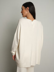 completo in maglia girocollo over - Burro