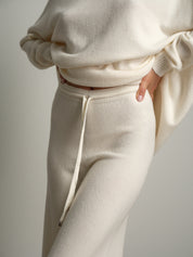 completo in maglia girocollo over - Burro