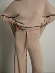 completo in maglia girocollo over - Beige