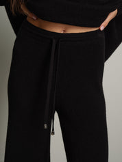 completo in maglia girocollo over - Nero