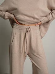 completo in maglia dolcevita - Beige