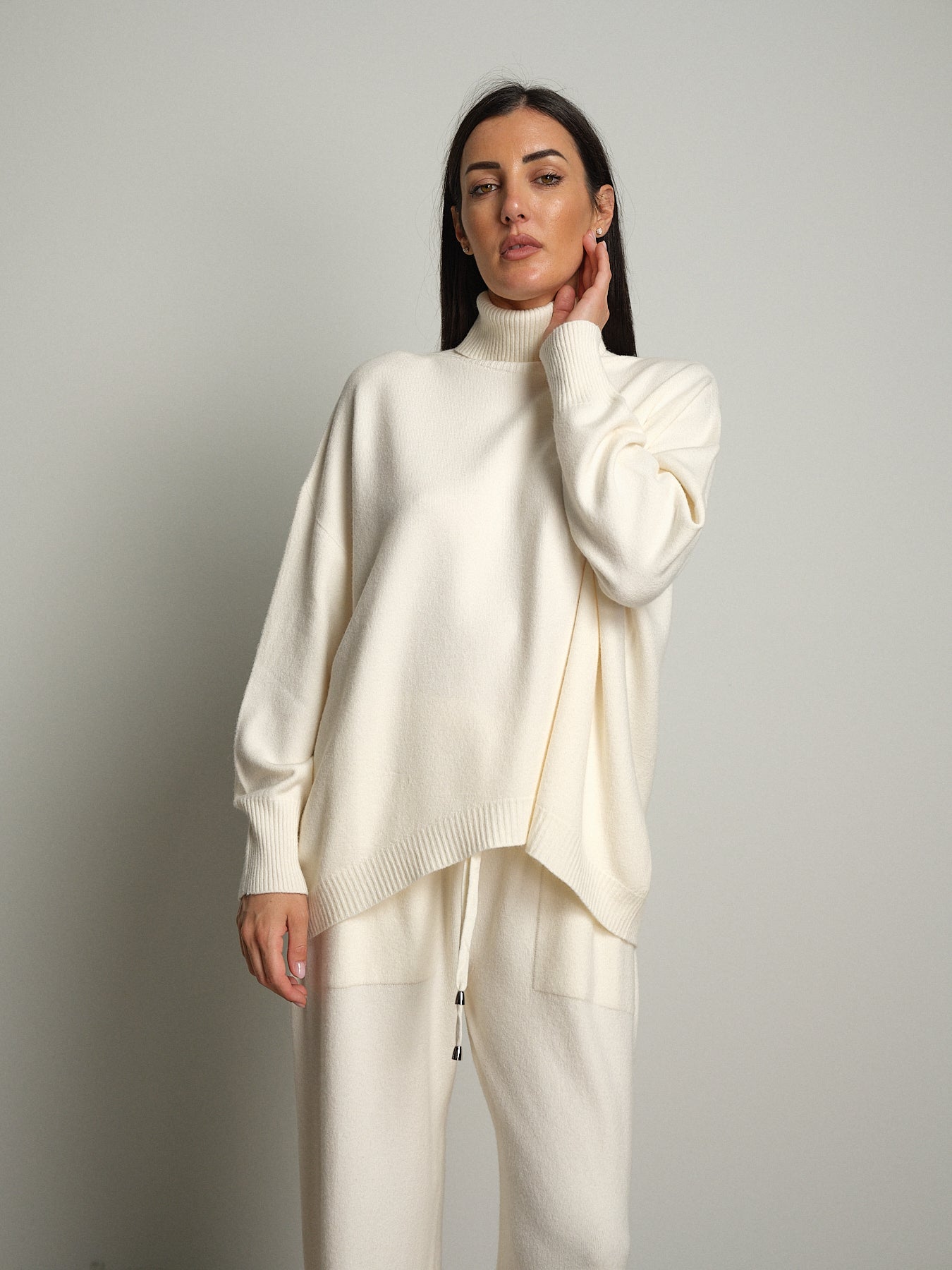 completo in maglia dolcevita - Burro