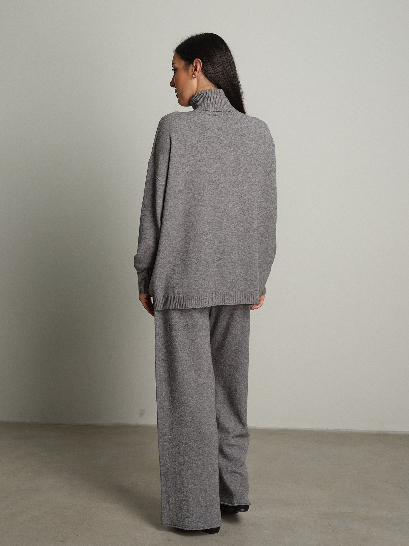completo in maglia dolcevita - Grigio