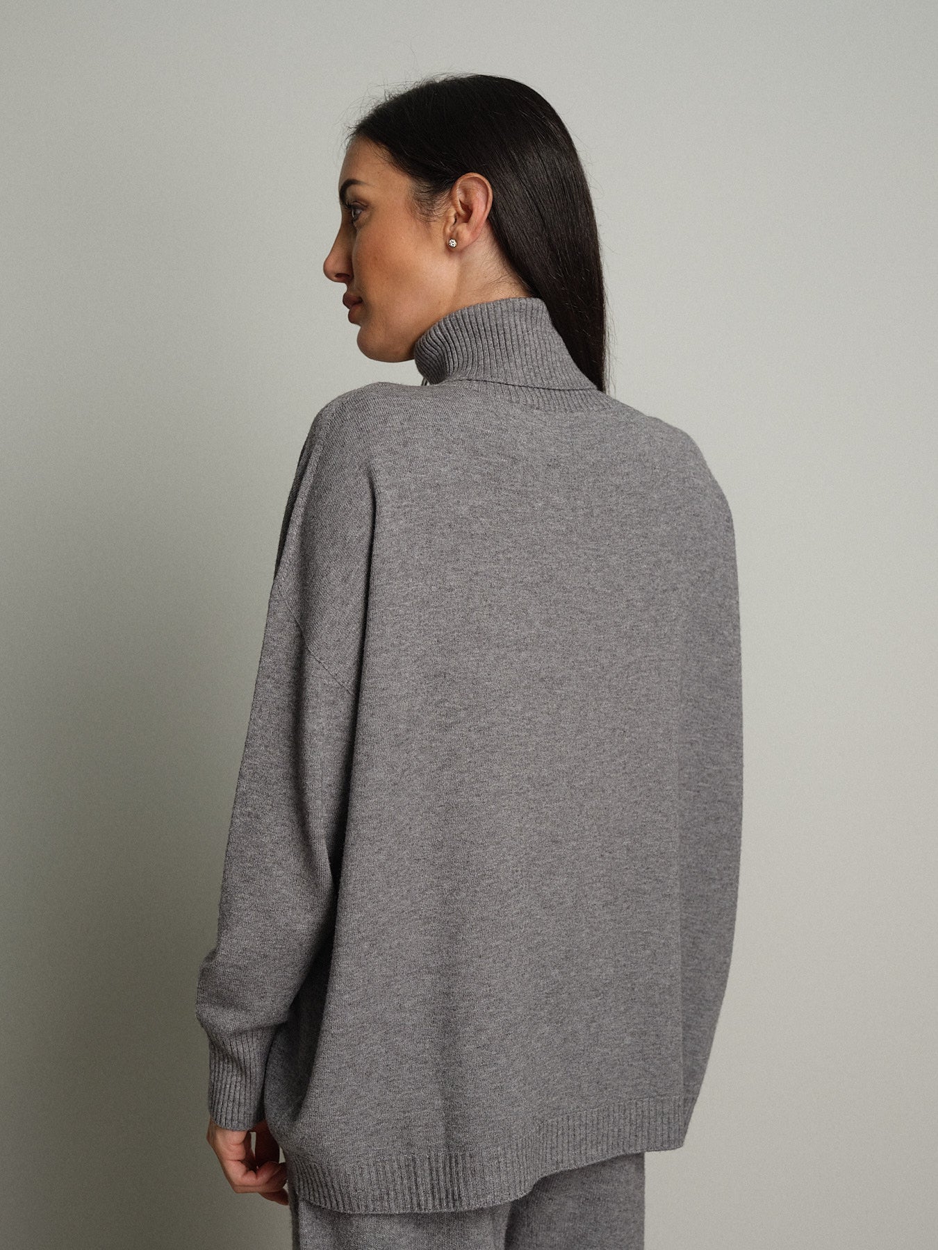 completo in maglia dolcevita - Grigio
