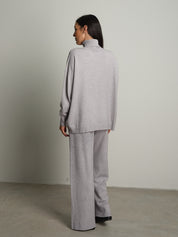 completo in maglia dolcevita - Grigio perla