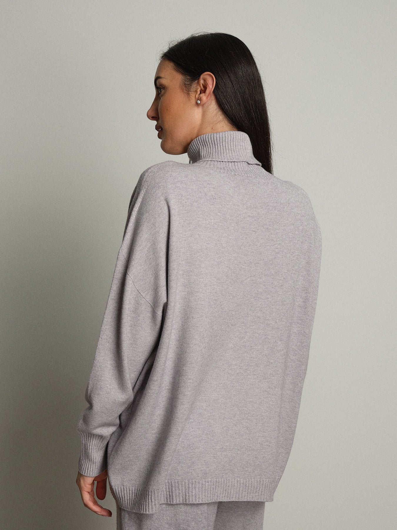 completo in maglia dolcevita - Grigio perla