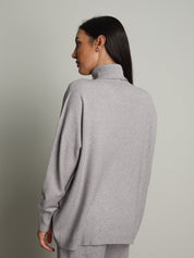 completo in maglia dolcevita - Grigio perla