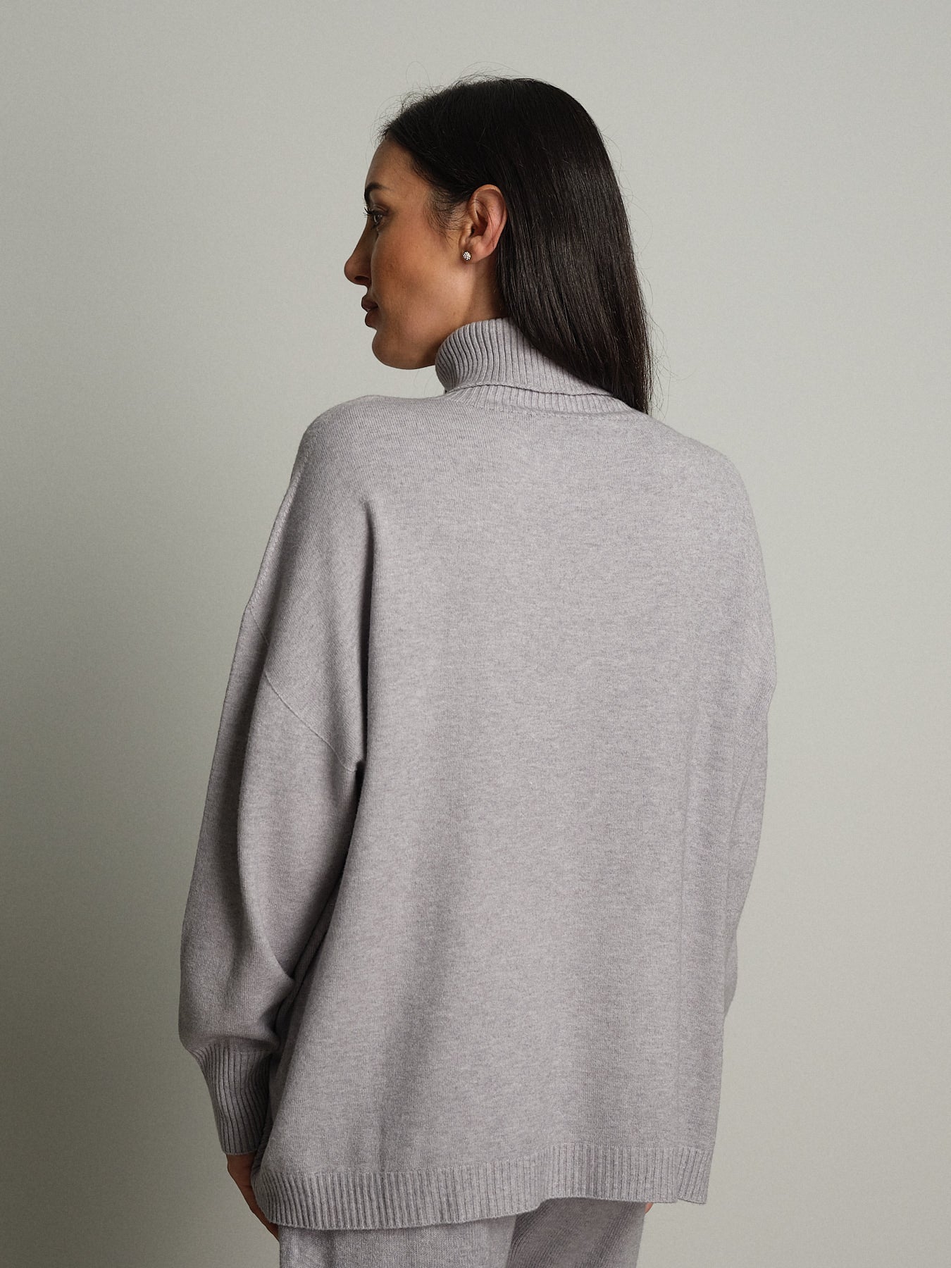 completo in maglia dolcevita - Grigio perla
