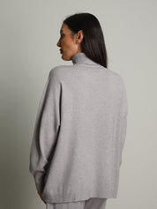 completo in maglia dolcevita - Grigio perla