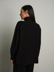 completo in maglia dolcevita - Nero