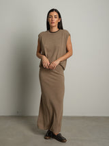 gonna in maglia betty - Tortora