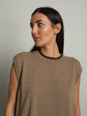 gilet in maglia betty - Tortora