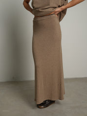 gonna in maglia betty - Tortora