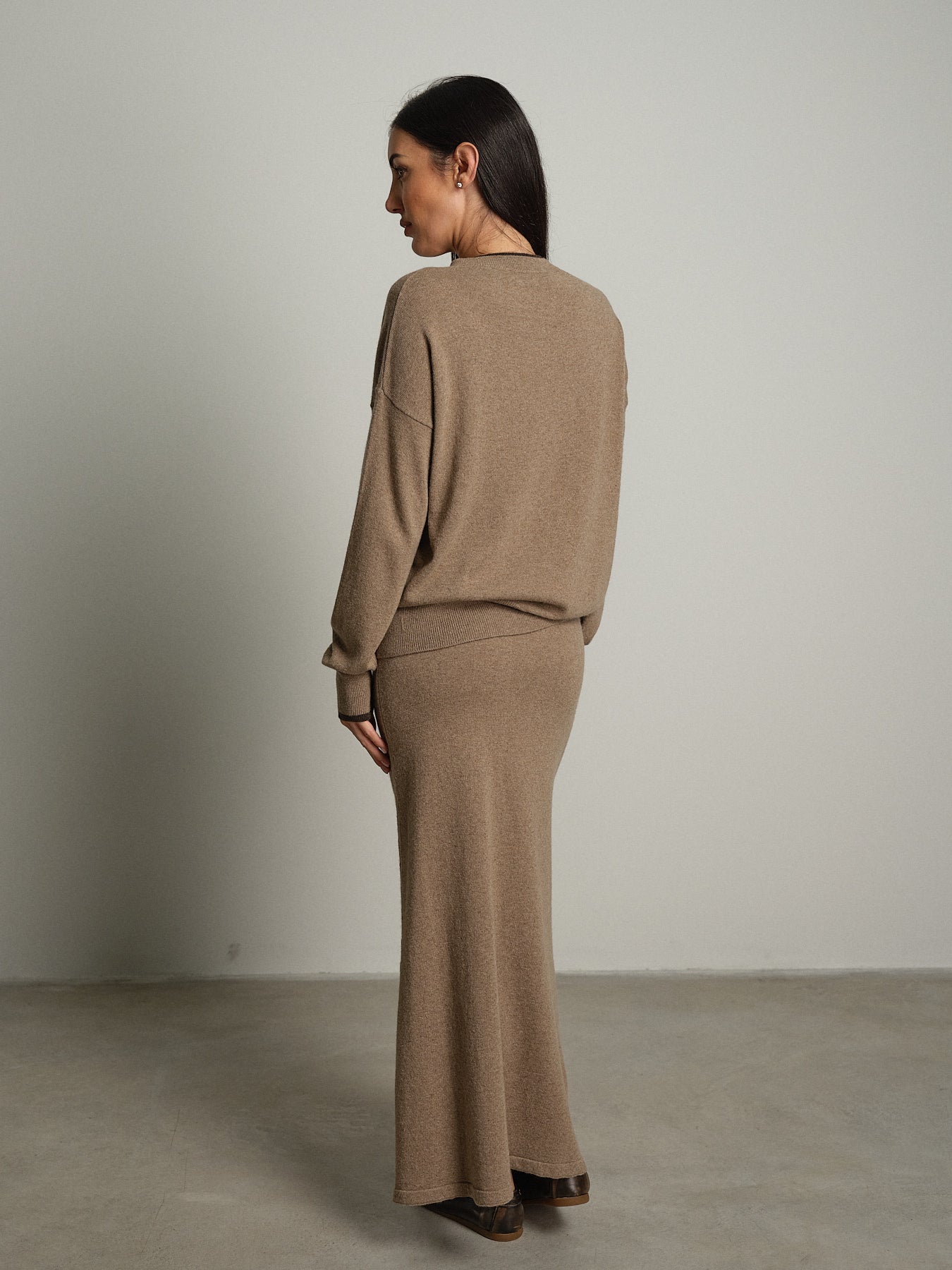 gonna in maglia betty - Tortora