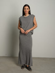 gilet in maglia betty - Grigio