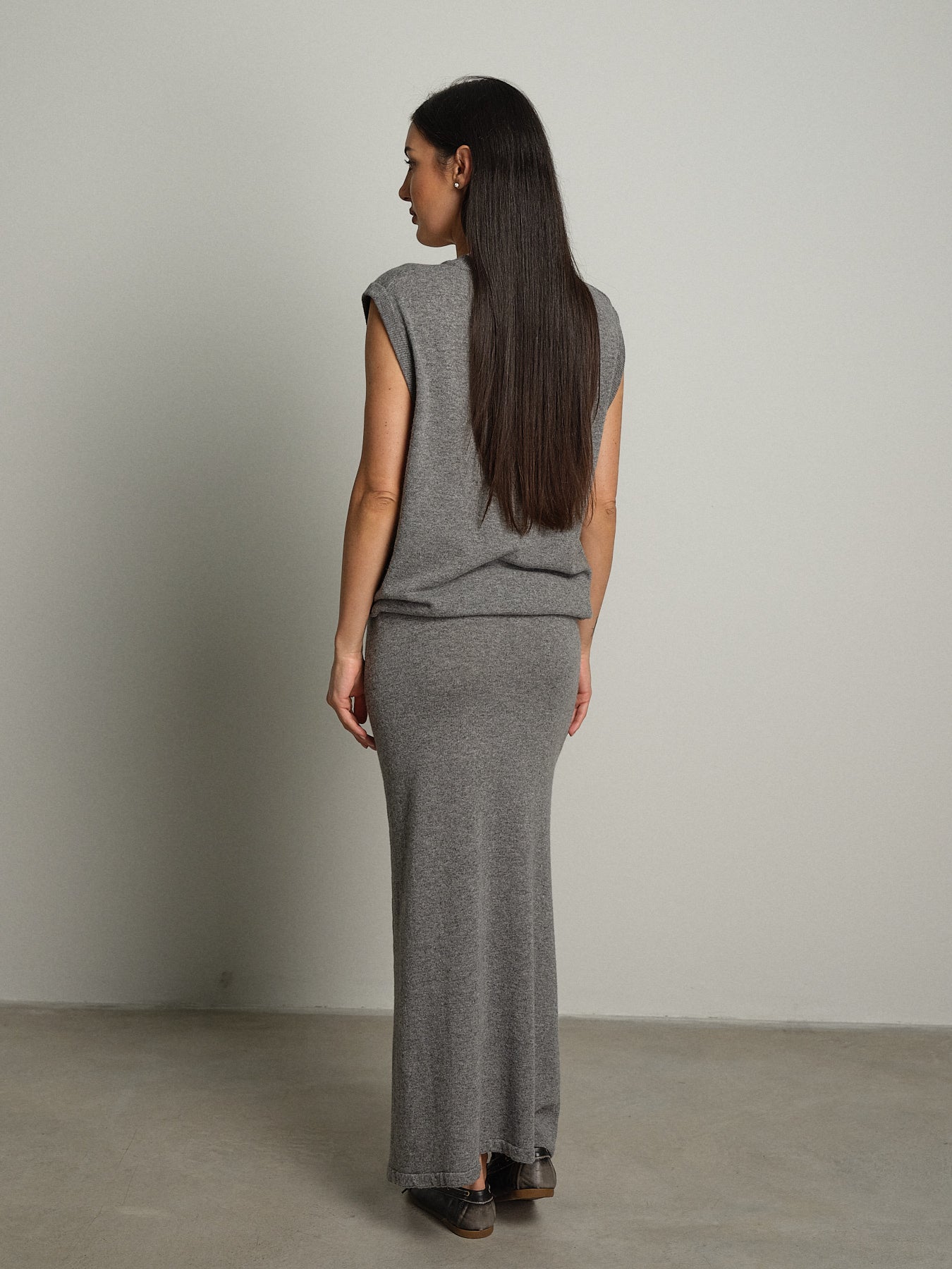 gilet in maglia betty - Grigio