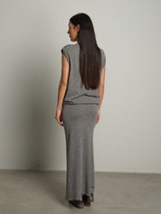 gilet in maglia betty - Grigio