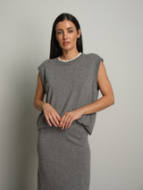 gilet in maglia betty - Grigio
