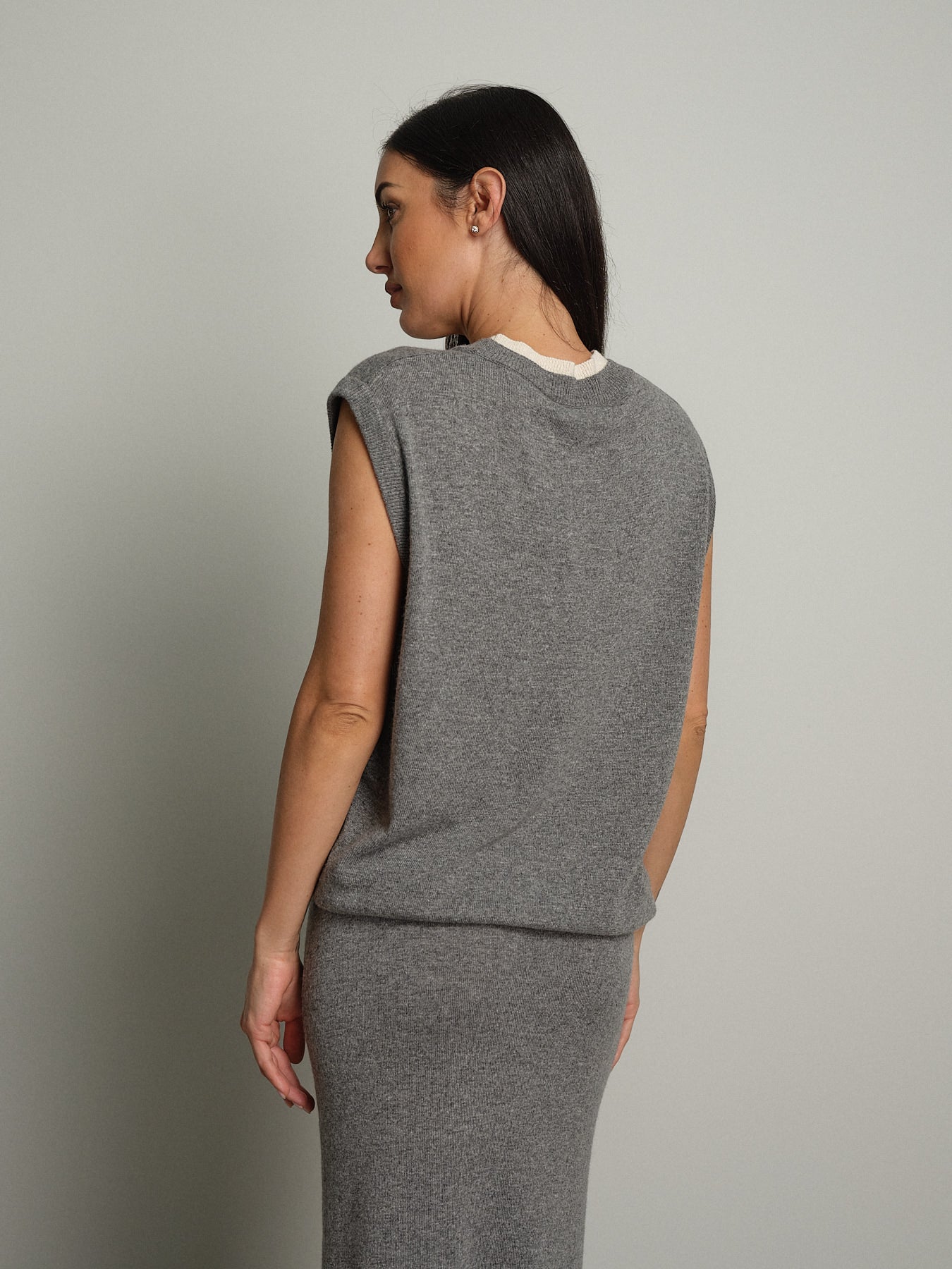 gilet in maglia betty - Grigio