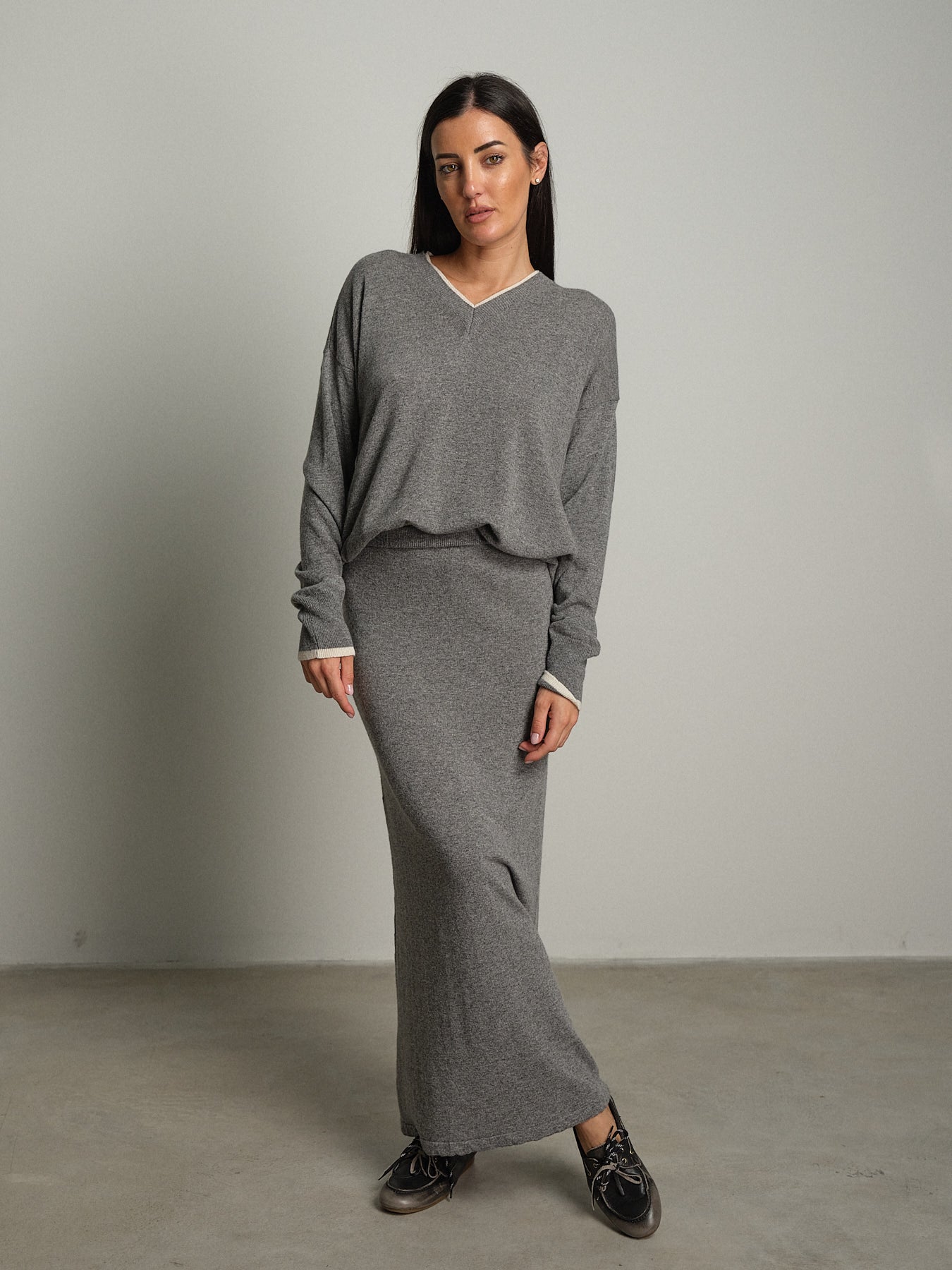 gonna in maglia betty - Grigio