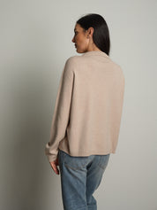 polo scollo v in maglia - Beige