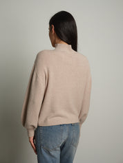 Pullover collo cratere palloncino - Beige