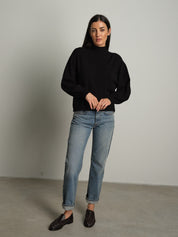 Pullover collo cratere palloncino - Nero