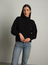 Pullover collo cratere palloncino - Nero