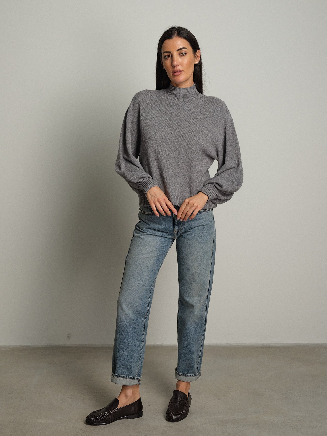 Pullover collo cratere palloncino - Grigio