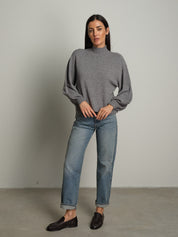 Pullover collo cratere palloncino - Grigio