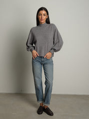Pullover collo cratere palloncino - Grigio