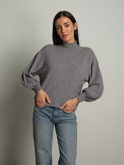 Pullover collo cratere palloncino - Grigio