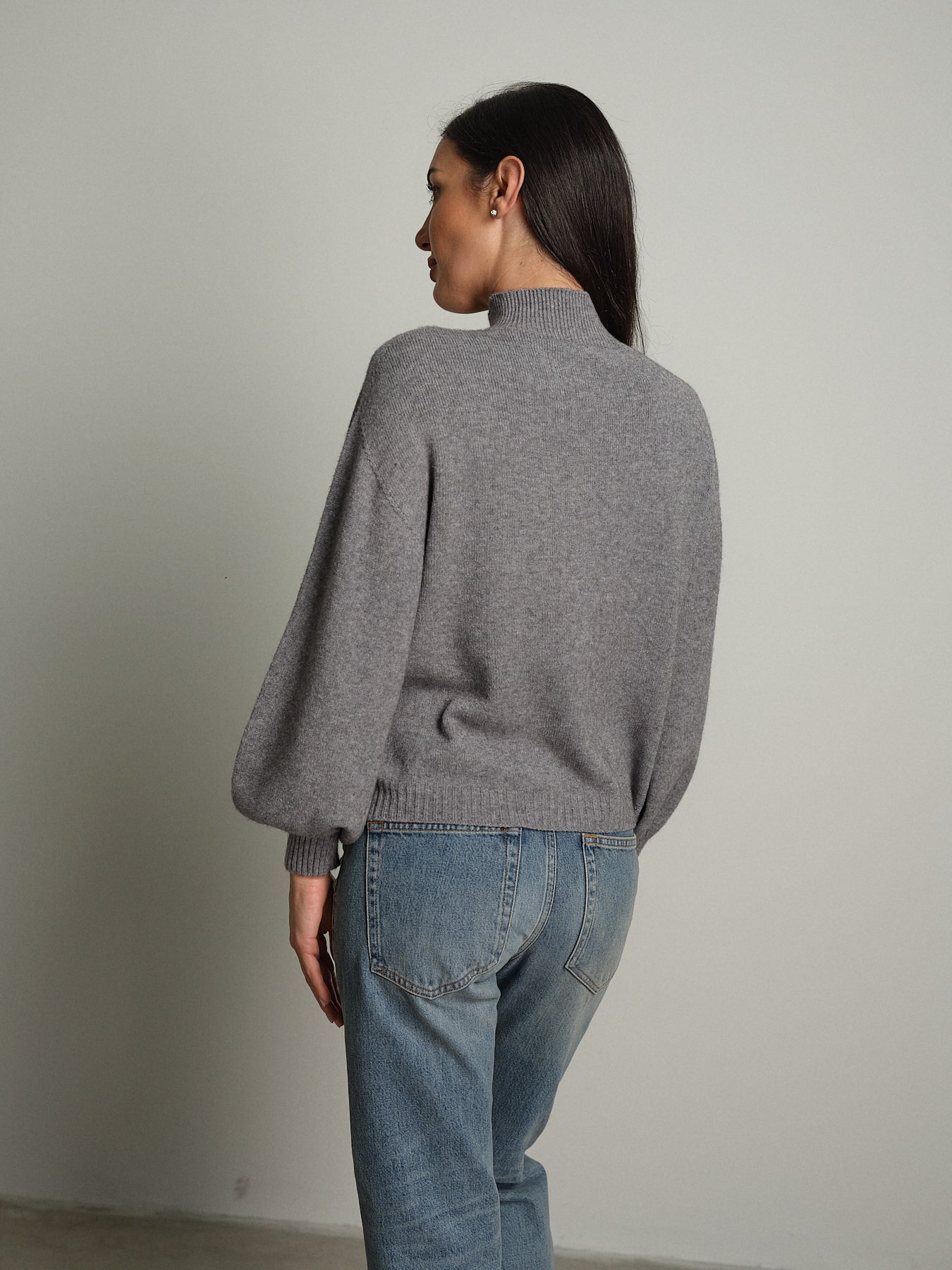 Pullover collo cratere palloncino - Grigio
