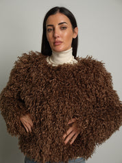 Pelliccia mongolia crop - moro