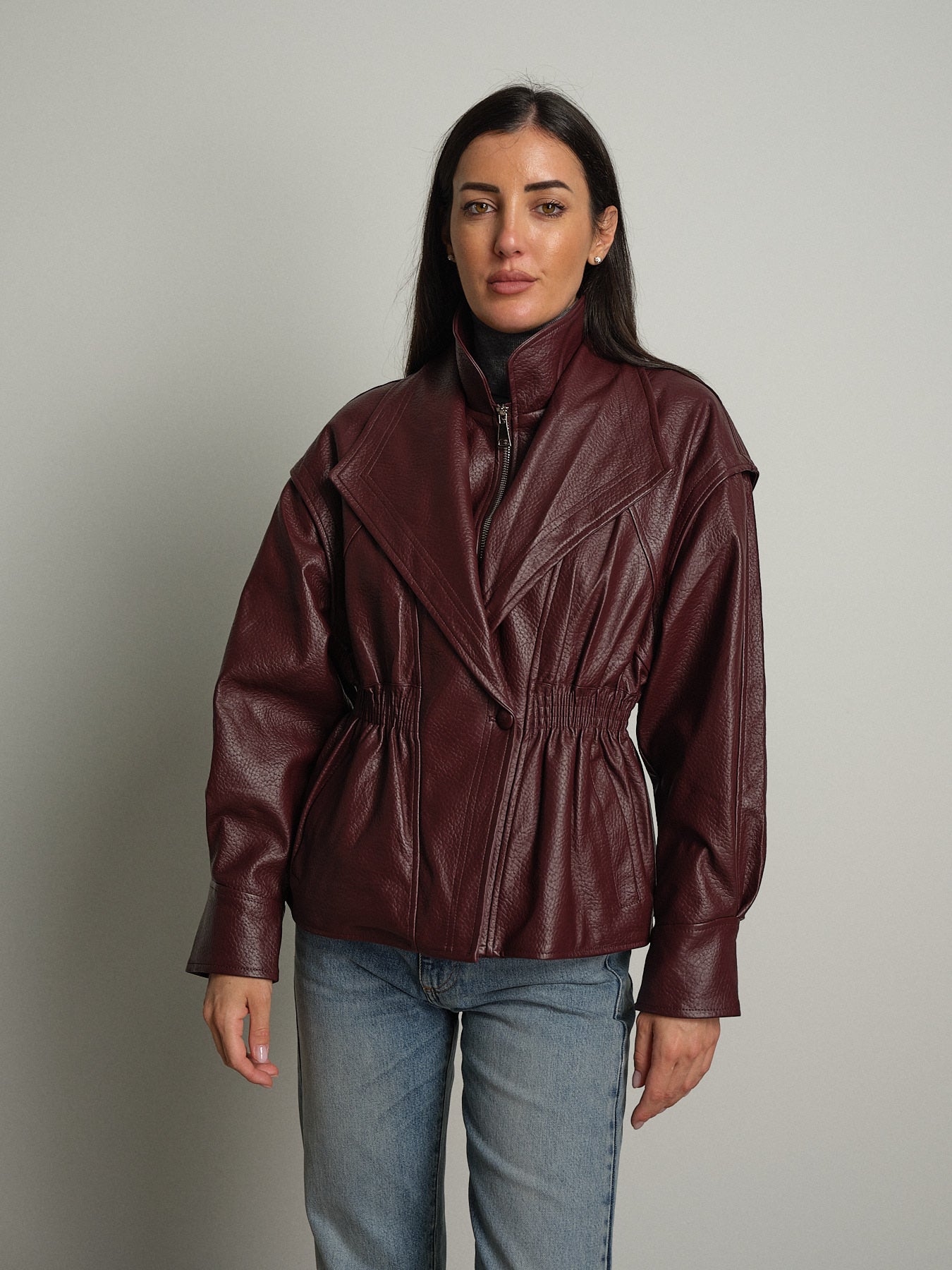 Bomber avvitato ecopelle - Bordeaux
