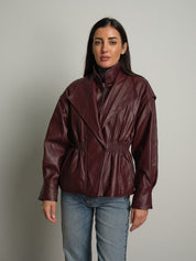 Bomber avvitato ecopelle - Bordeaux