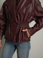 Bomber avvitato ecopelle - Bordeaux